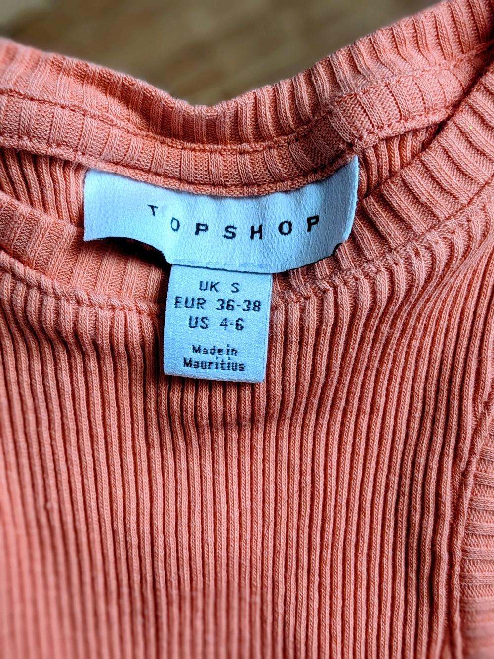Topshop Coral Ribbed Racerback Tank - Picture 5 of 7